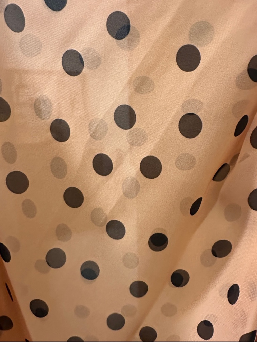 Jaipur NWOT Peach Polka Dot Ruffle Collar SHEER Sleeveless Blouse MEDIUM - Picture 3 of 5